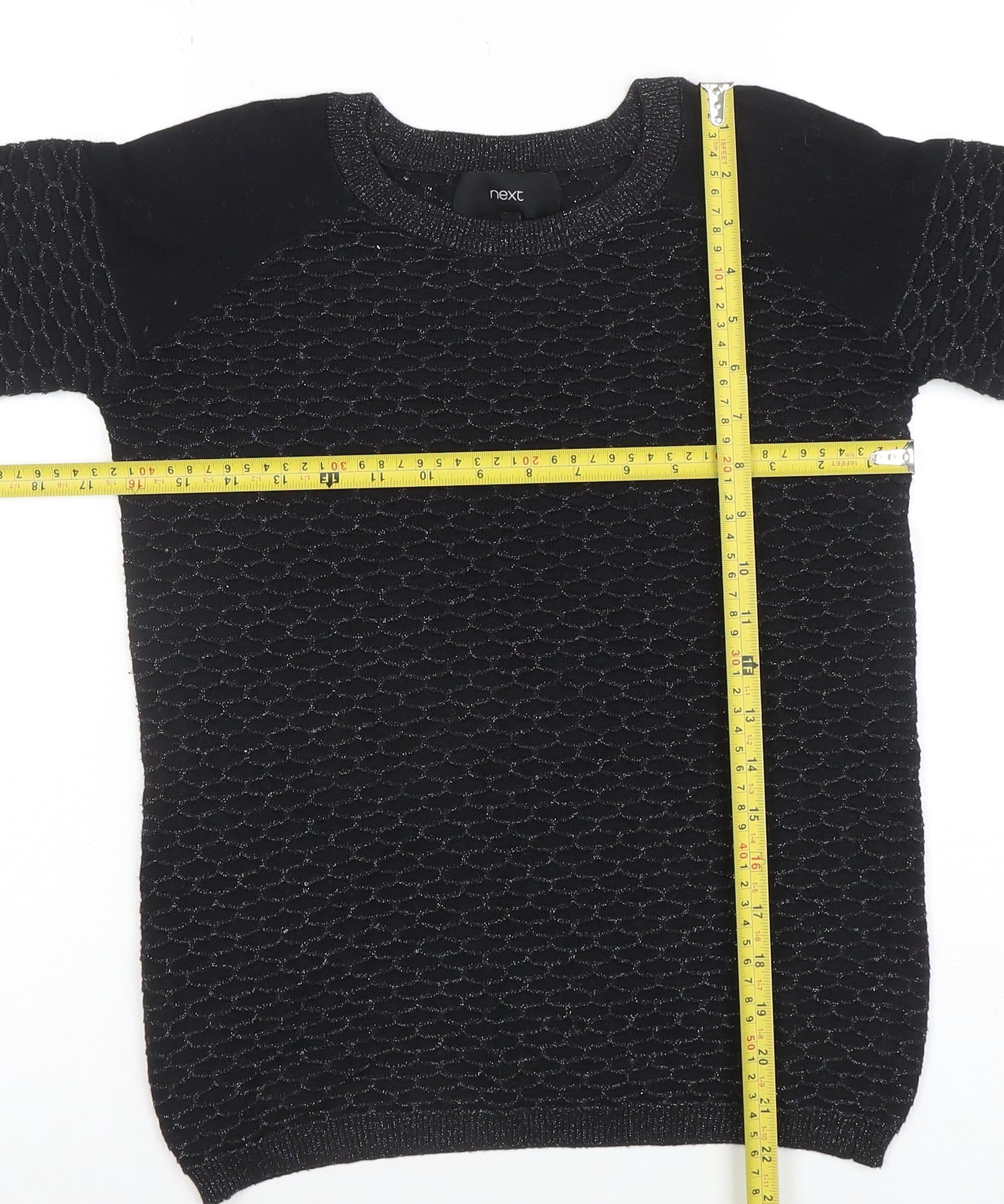 Next Women's Black Crew Neck Long Sleeve Knit Jumper Size 8