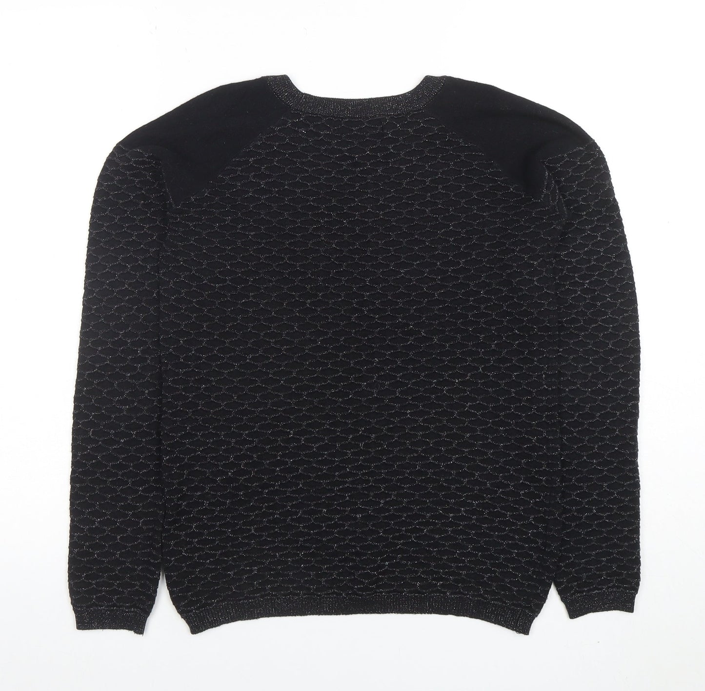 Next Women's Black Crew Neck Long Sleeve Knit Jumper Size 8