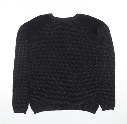 Next Women's Black Crew Neck Long Sleeve Knit Jumper Size 8