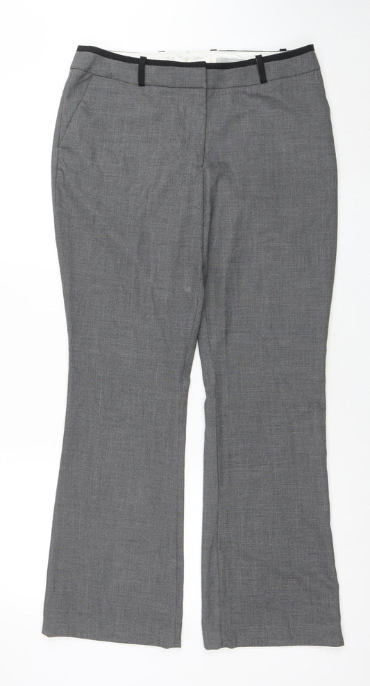 H&M Women’s Grey Tailored Dress Pants Trousers Size 12 Stretch Workwear