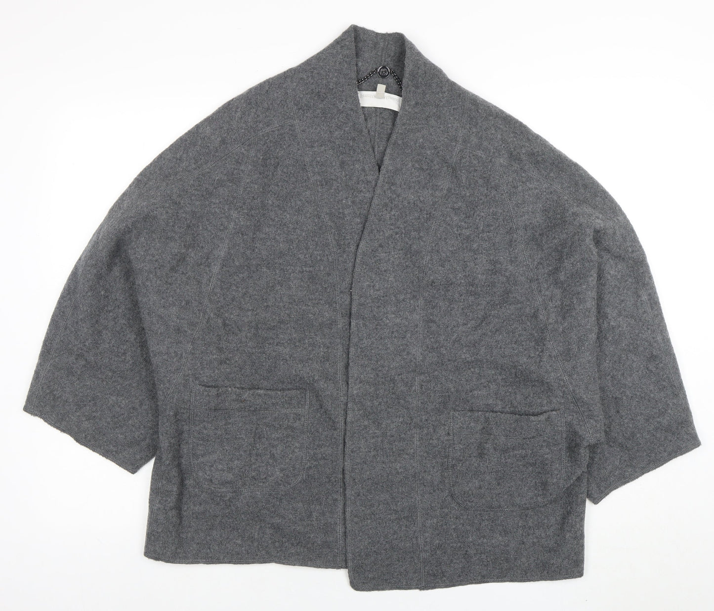 Fenwright Manson Women's Grey Wool Knit Open Cardigan S