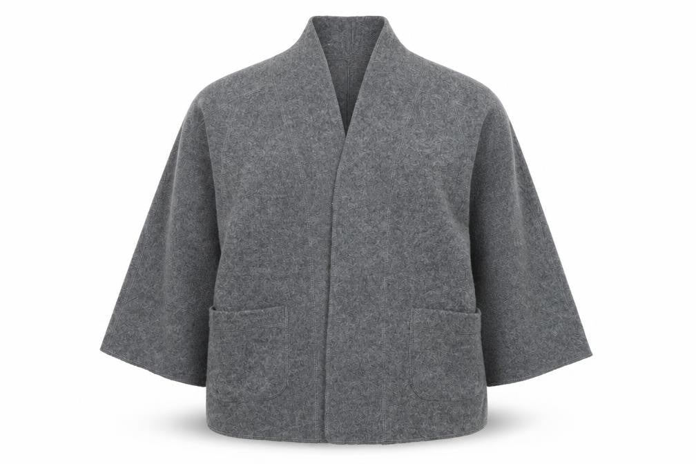 Fenwright Manson Women's Grey Wool Knit Open Cardigan S