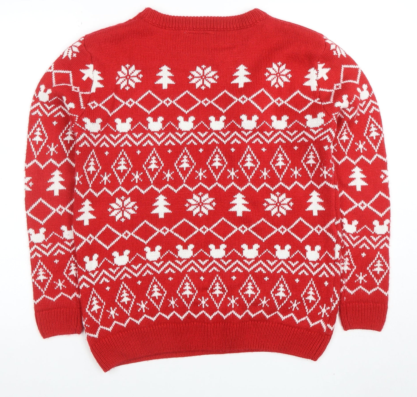 Disney Womens Red Mickey Mouse Christmas Jumper Size S