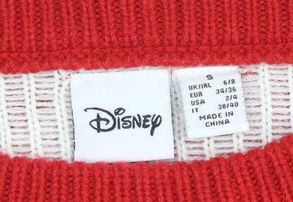 Preloved Disney Womens Red Mickey Mouse Christmas Jumper Size S - Label