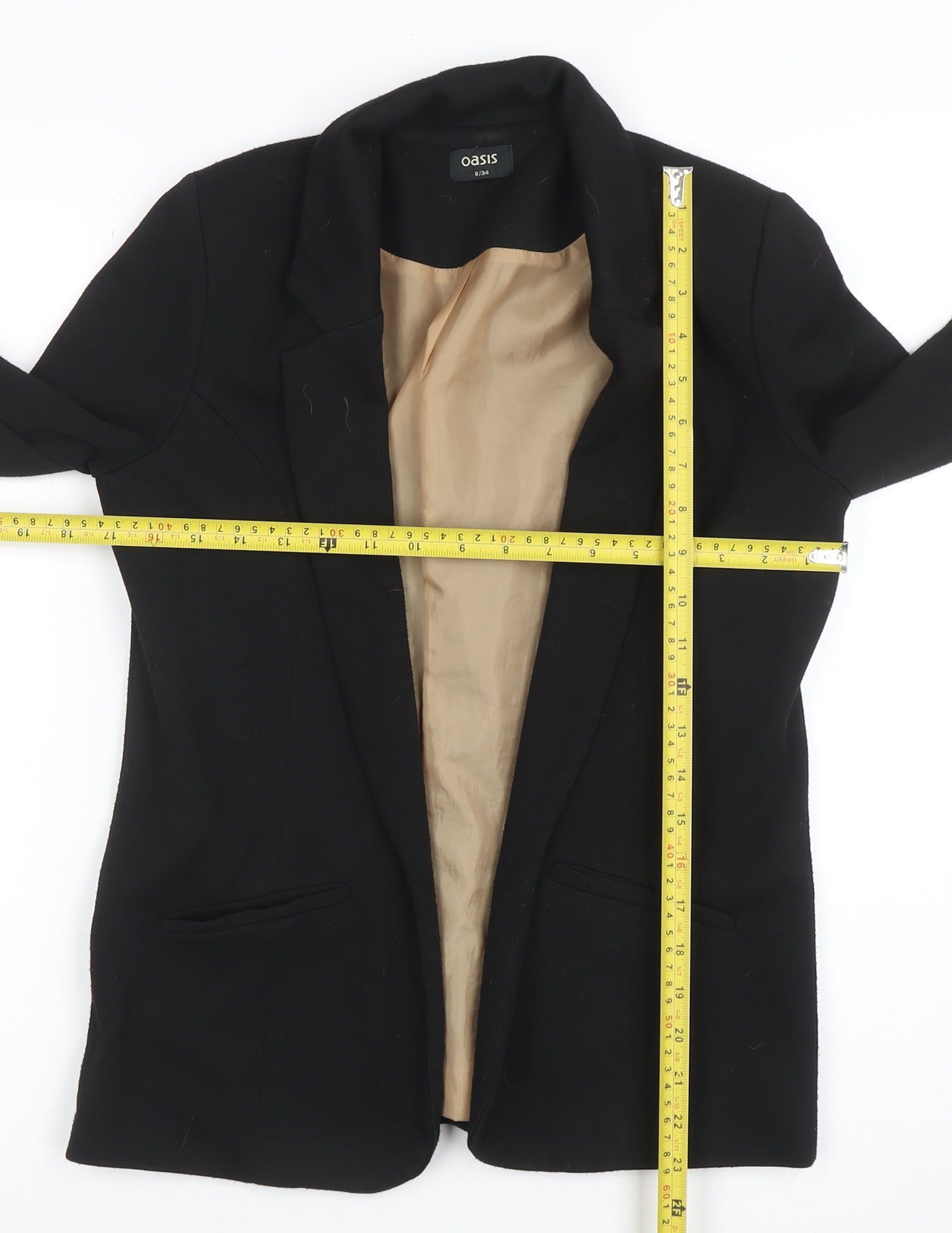 Oasis Women's Black Size 8 Slim Fit Single Breasted Blazer