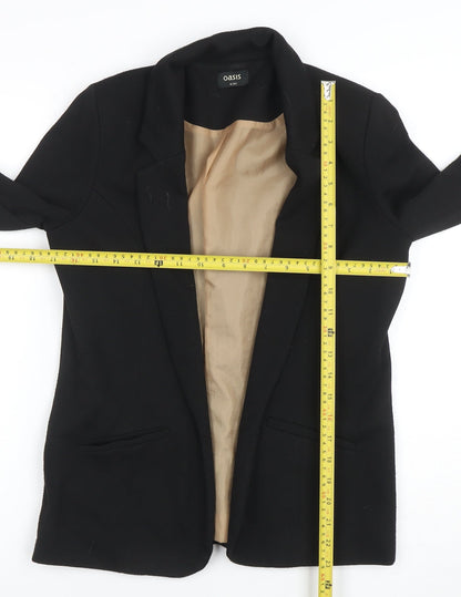Oasis Women's Black Size 8 Slim Fit Single Breasted Blazer
