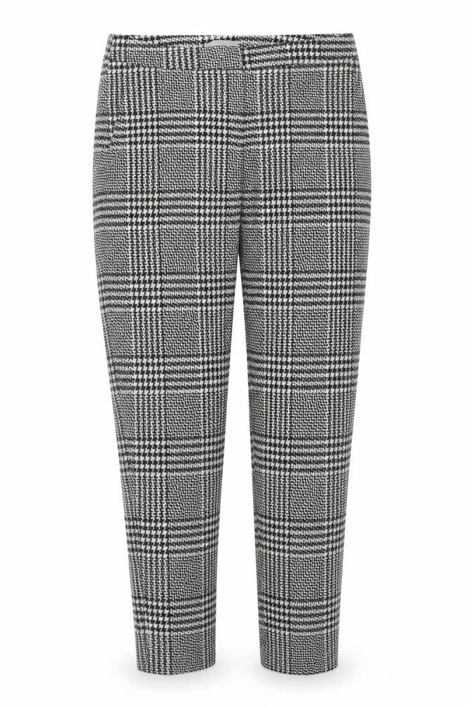 H&M Womens Black Check Slim Fit Trousers Size 8