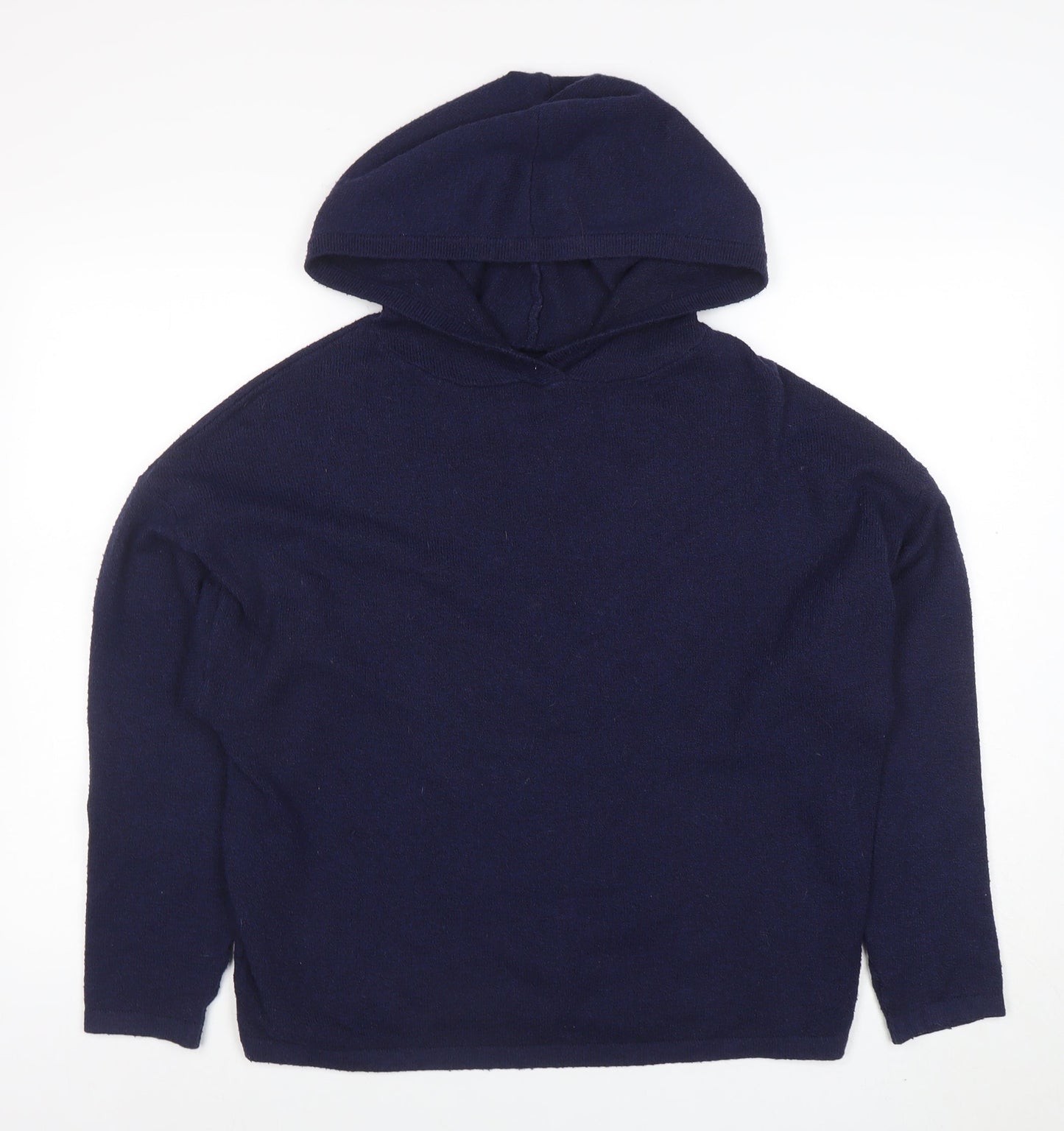 Jack Wills Women's Navy Blue Wool Blend Pullover Hoodie UK 8