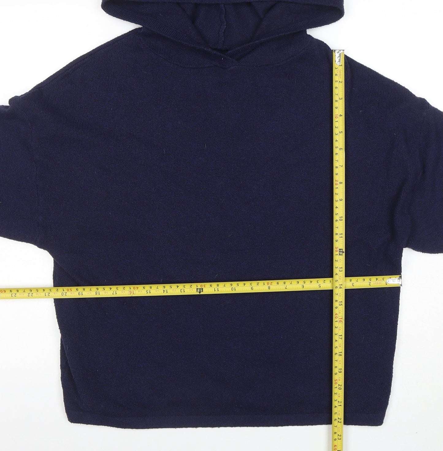 Jack Wills Women's Navy Blue Wool Blend Pullover Hoodie UK 8