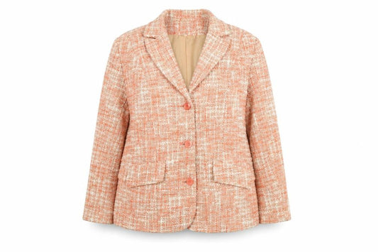 Classics Womens Orange Tweed Lined Single Breasted Jacket Size 20