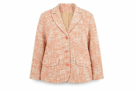 Classics Womens Orange Tweed Lined Single Breasted Jacket Size 20