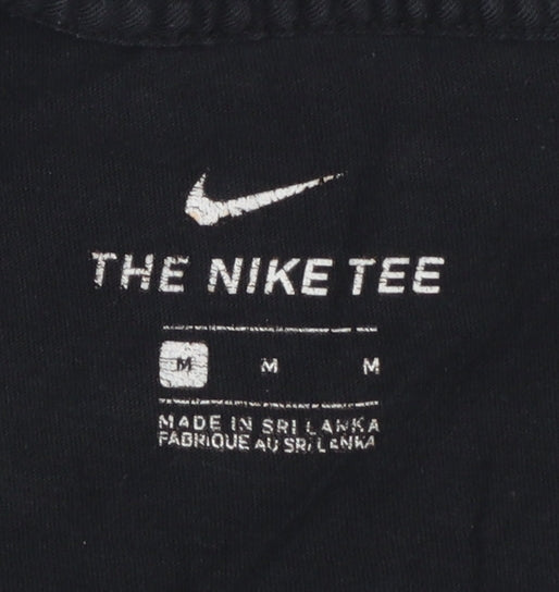 Nike Men's Black Cotton Crew Neck Sports T-Shirt Size M