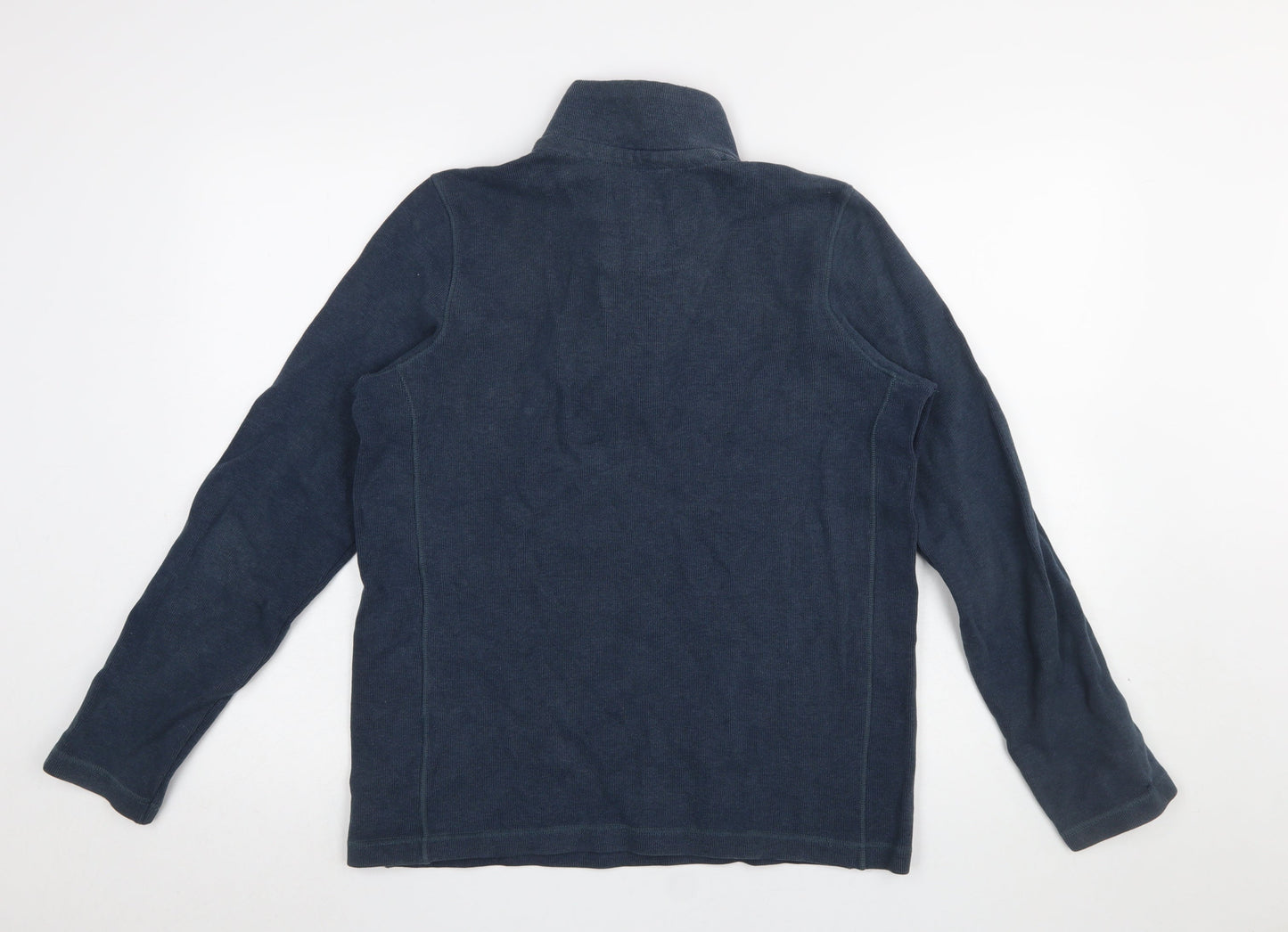 John Lewis Men’s Blue Cotton 1/4 Zip High Neck Sweatshirt M