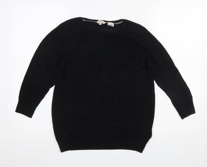 Levi's Womens Black Large Crew Neck Viscose Pullover Jumper