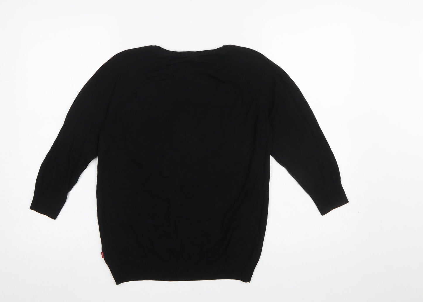 Levi's Womens Black Large Crew Neck Viscose Pullover Jumper