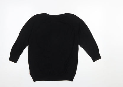 Levi's Womens Black Large Crew Neck Viscose Pullover Jumper