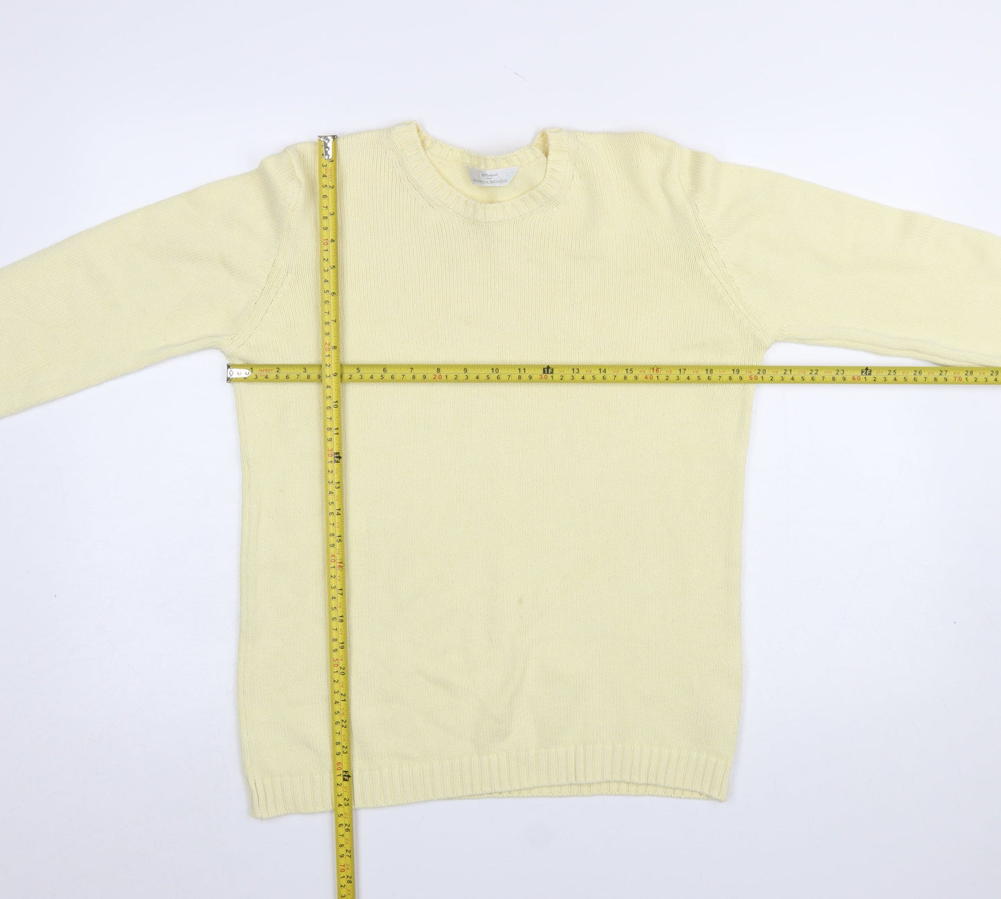 Marks & Spencer Women’s Beige Cotton Crew Neck Jumper Size 12