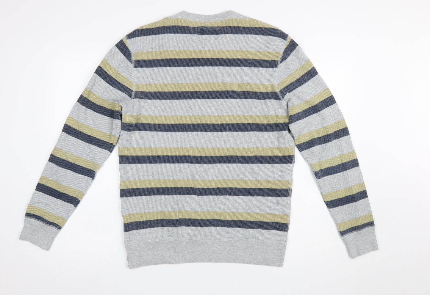 Jack Wills Mens Grey Striped Pullover Sweatshirt Size S