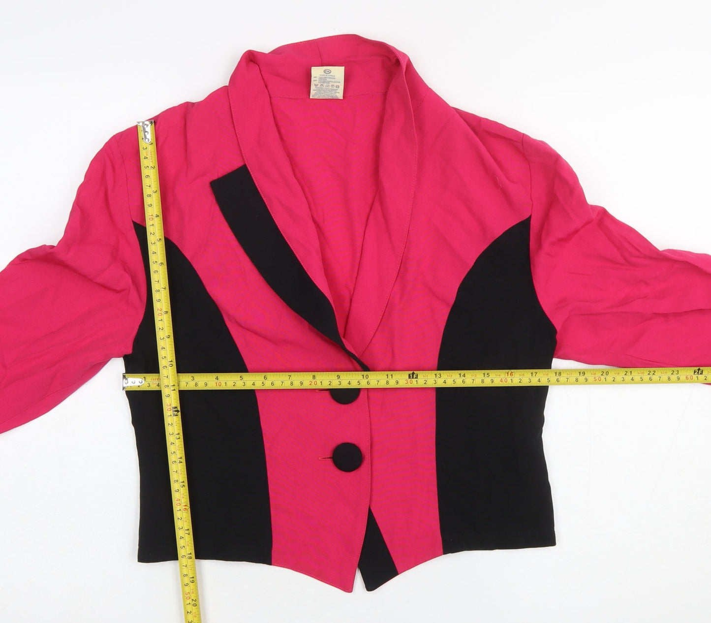 C&A Yessica Women’s Pink Black Colourblock Tuxedo Blazer Size 14