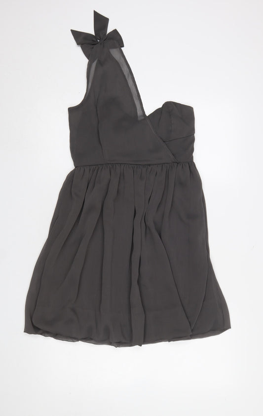 GED London Women’s Grey One Shoulder Short Party Dress Size 8