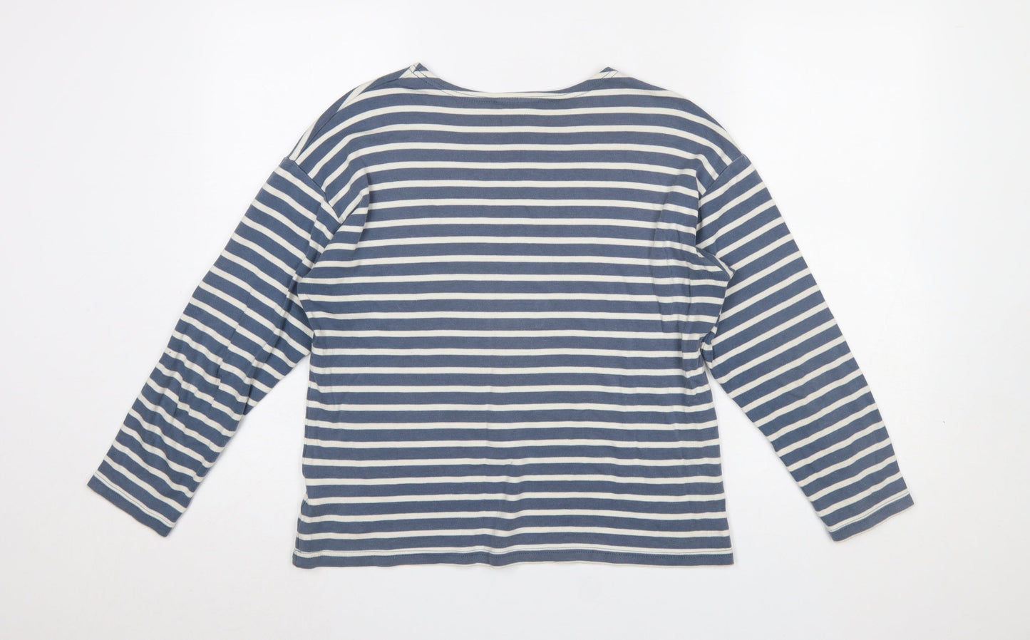 Wins Nautic Women's Blue Striped Long Sleeve Cotton T-Shirt Size L
