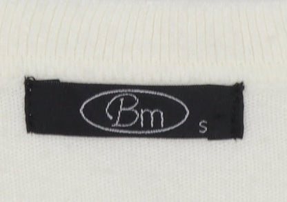 Bonmarché Womens Ivory Ruffle Edge V-Neck Cardigan Size S