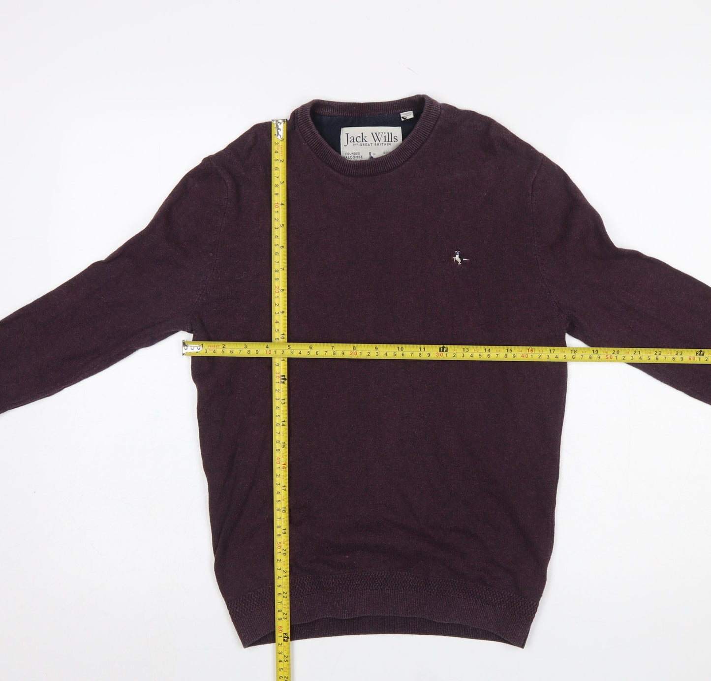 Jack Wills Men's Purple Crew Neck Cotton Wool Pullover XS
