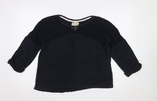 Next Women's Black Crochet Knit Pullover Jumper Size 16
