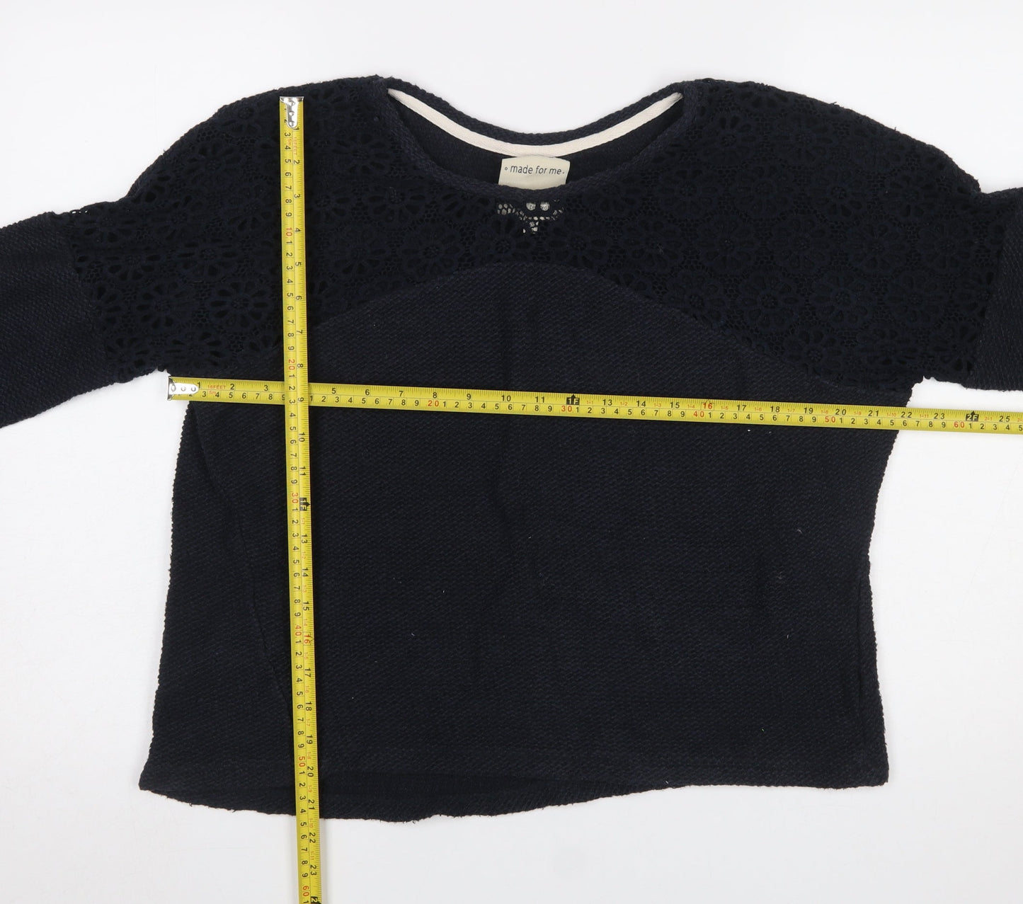 Next Women's Black Crochet Knit Pullover Jumper Size 16