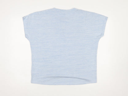 Maison de Nimes Women's Blue Short Sleeve Basic T-Shirt Size 12