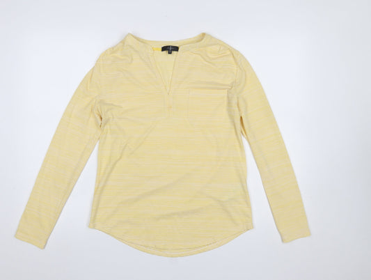 Jasper Conran Women’s Yellow Striped V-Neck Long Sleeve Tunic Blouse Size 10