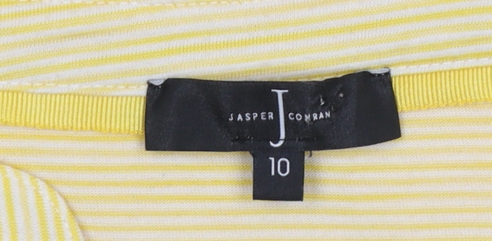 Jasper Conran Women’s Yellow Striped V-Neck Long Sleeve Tunic Blouse Size 10