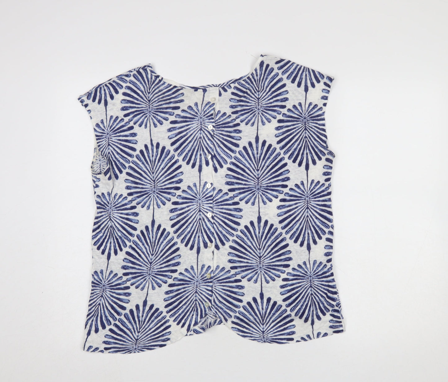 Joie Women's Blue Linen Sleeveless Button Back Blouse Size L