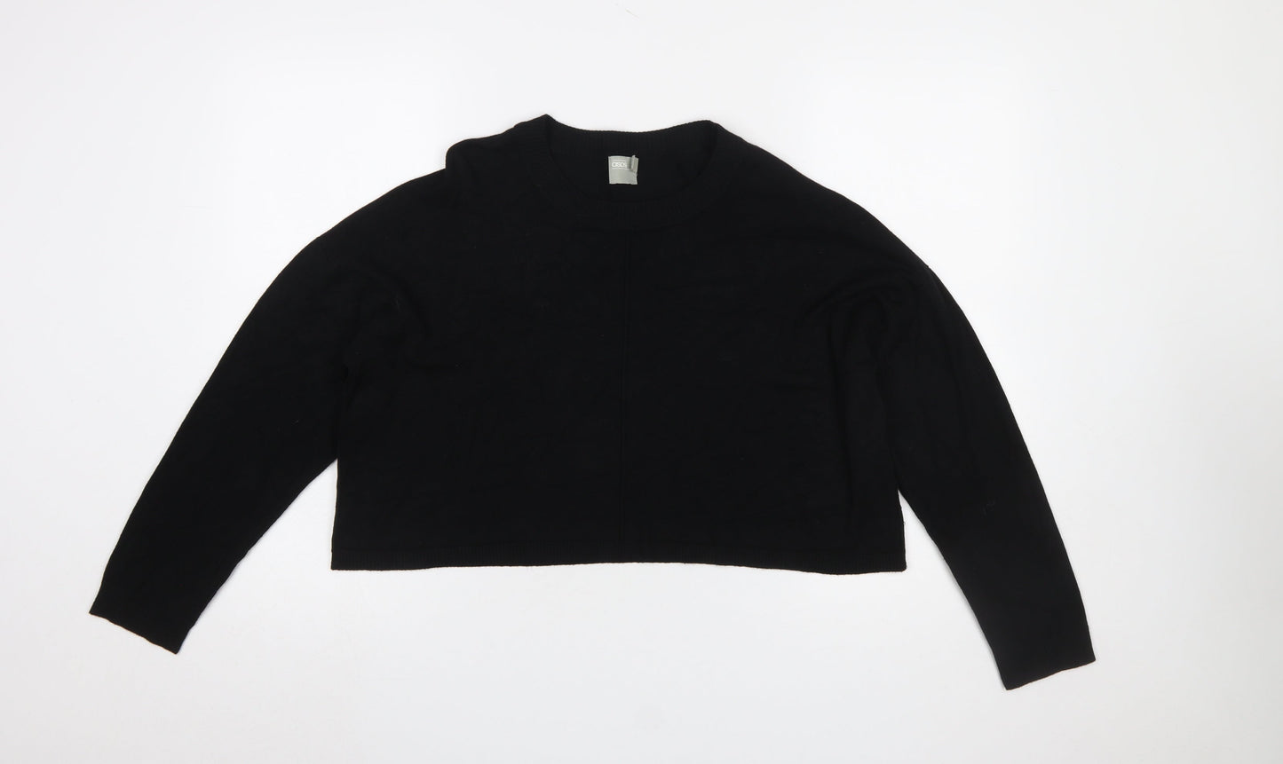 ASOS Women’s Black Crew Neck Long Sleeve Pullover Jumper Size 12