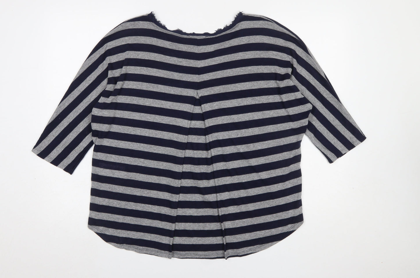 Phase Eight Women's Blue Striped 3/4 Sleeve Jersey Top Size 16