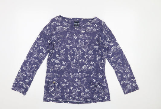 Mantaray Women’s Purple Floral Cotton Long Sleeve T-Shirt Size 12