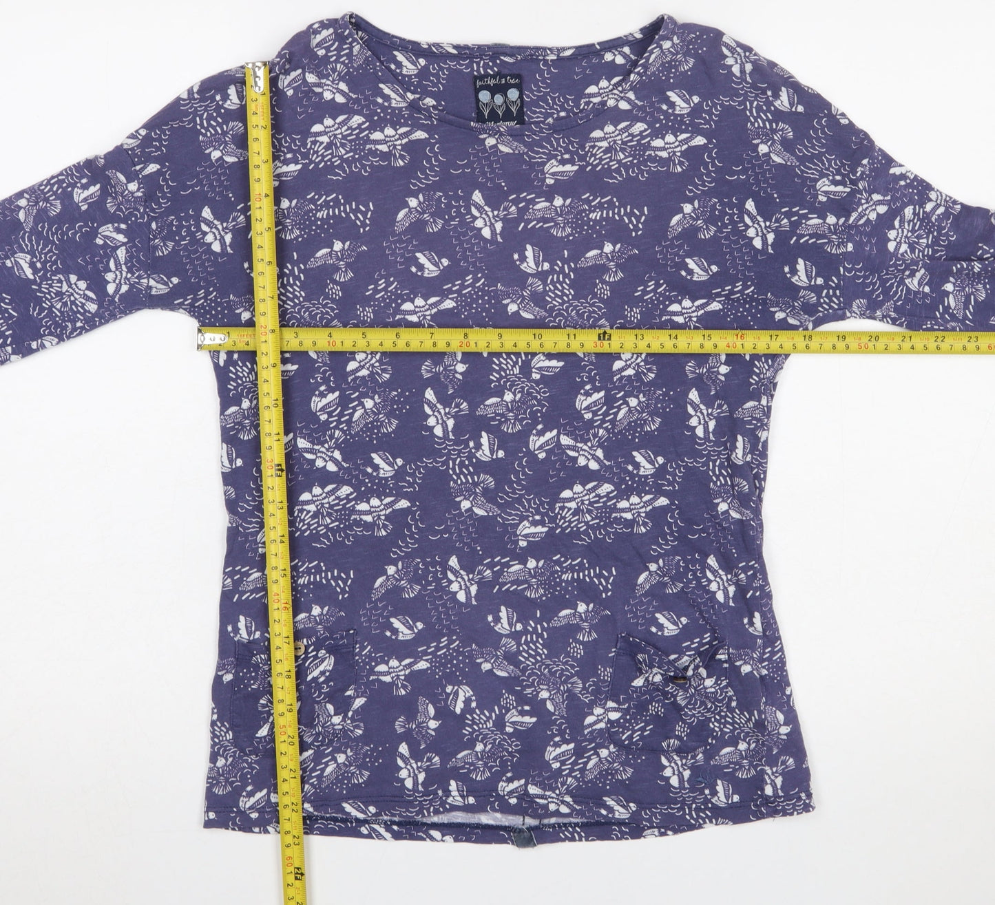 Mantaray Women’s Purple Floral Cotton Long Sleeve T-Shirt Size 12