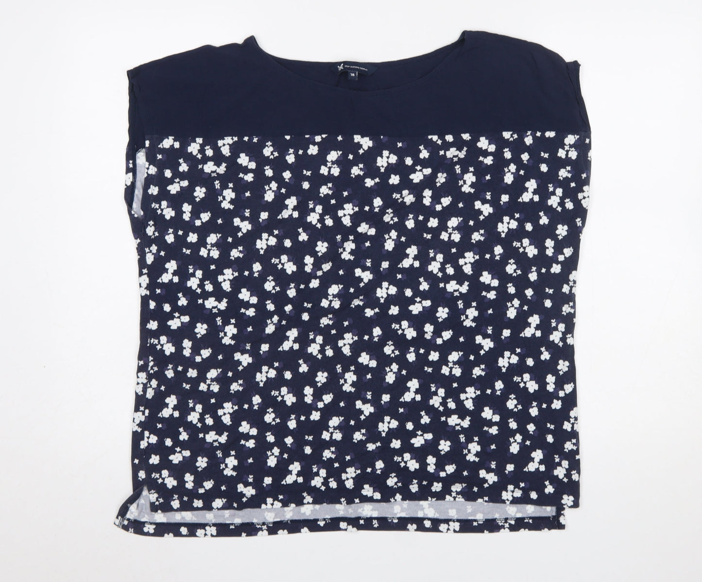 Crew Clothing Company Women's Blue Floral Blouse Size 18