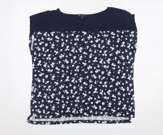 Crew Clothing Company Women's Blue Floral Blouse Size 18