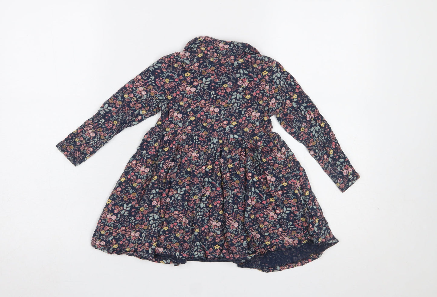 Next Girls Multicoloured Floral Cotton Shirt Dress 2 Years