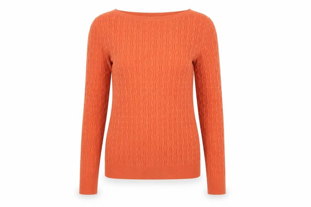 Warehouse Women’s Orange Cable Knit Pullover Jumper Size 6
