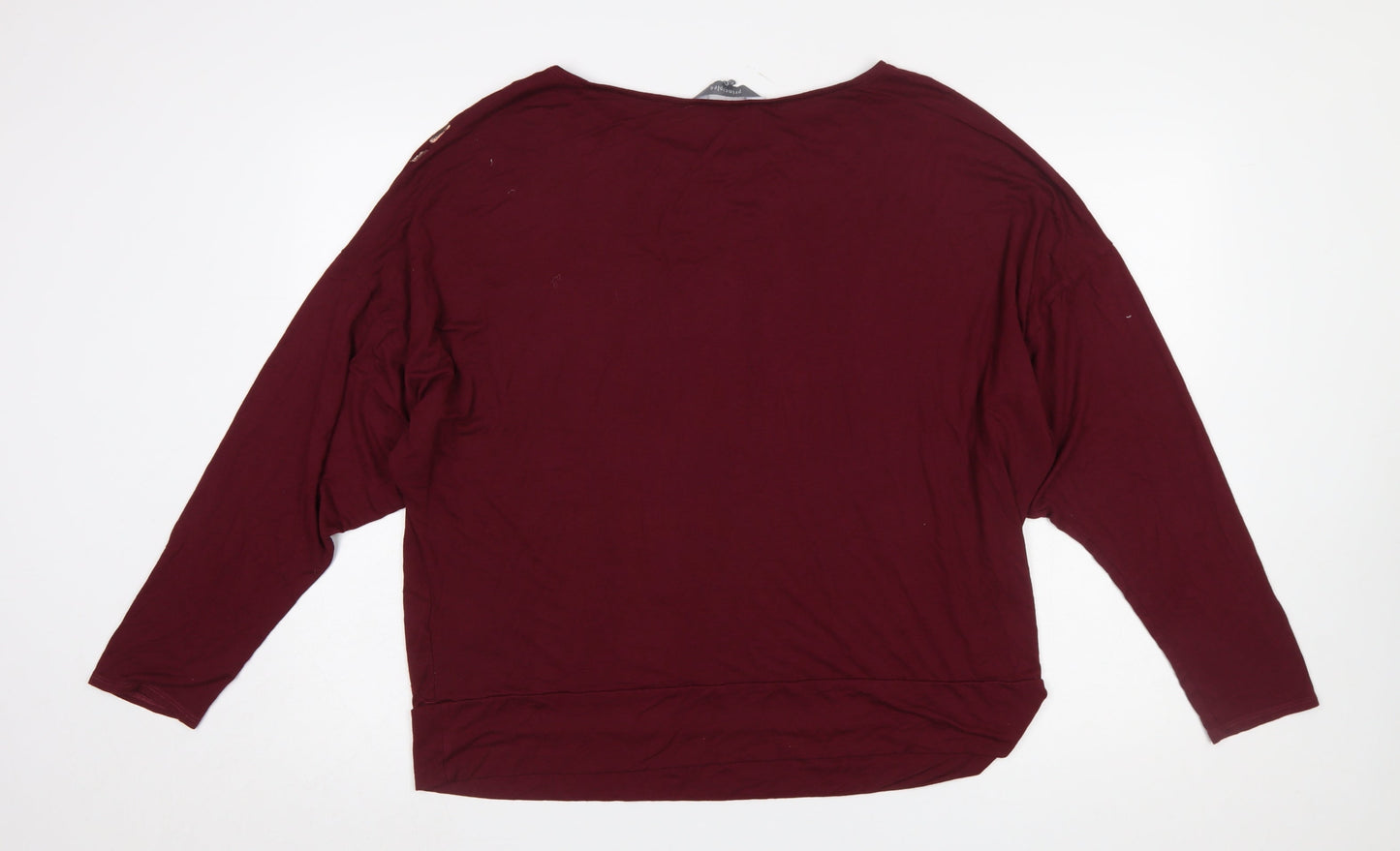 Principles Women Burgundy Animal Print Long Sleeve Tunic Top XL