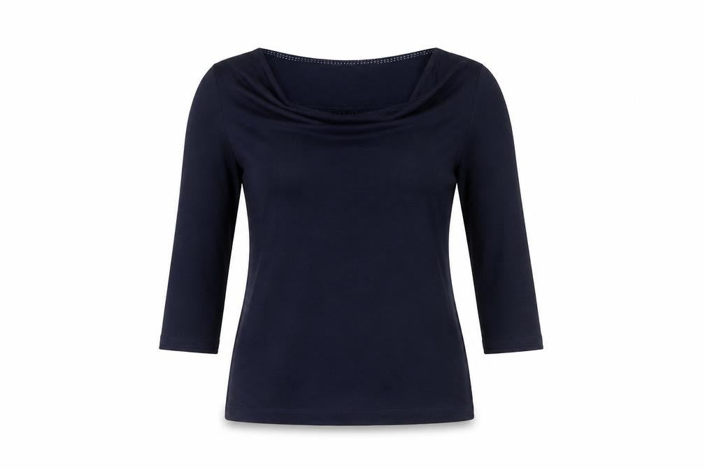 White Stuff Women's Blue Cowl Neck Jersey Blouse Size 10