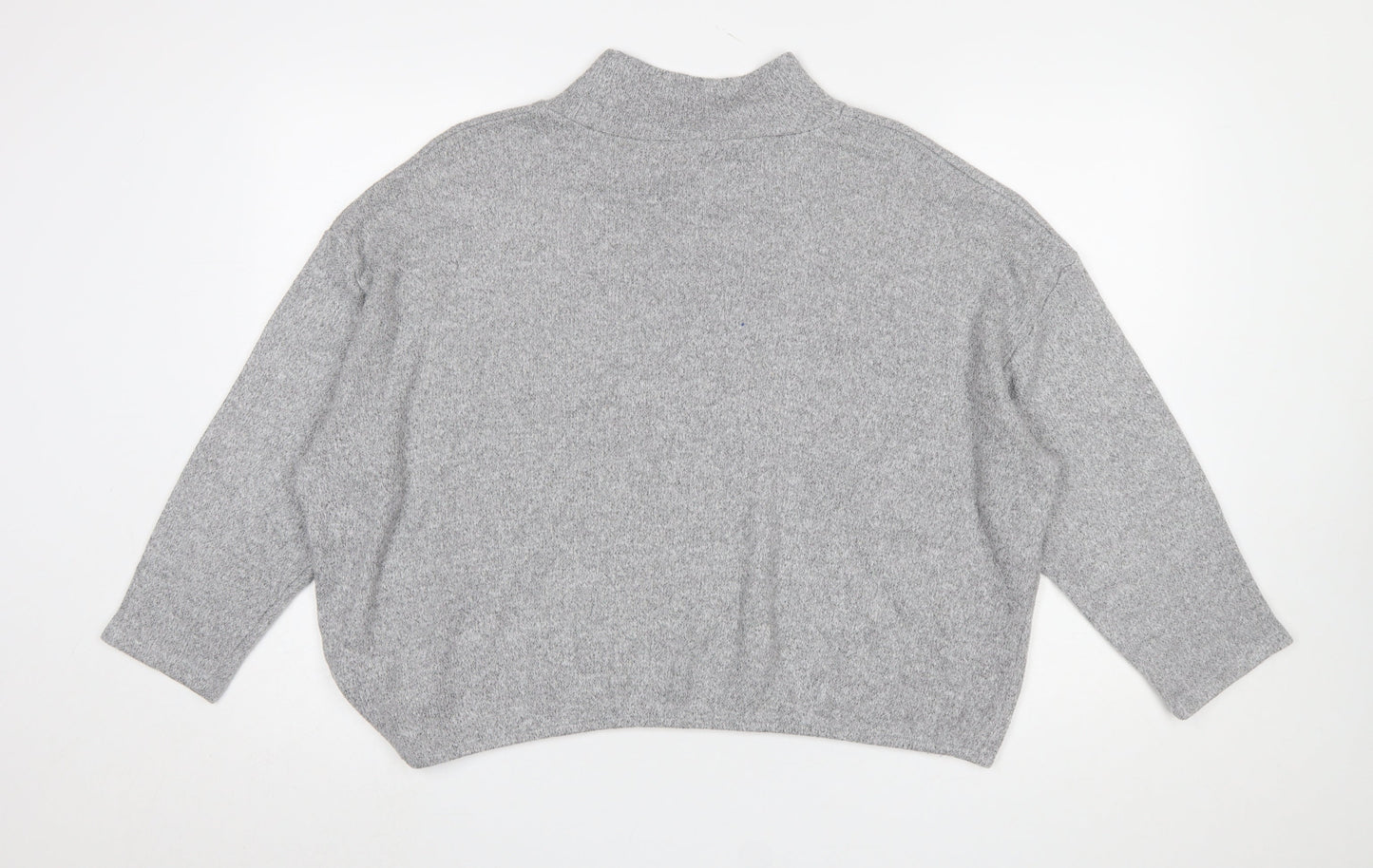 M&Co Petite Grey Mock Neck Knit Jumper Women’s Size 18