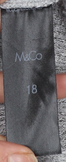 M&Co Petite Grey Mock Neck Knit Jumper Women’s Size 18