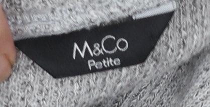 M&Co Petite Grey Mock Neck Knit Jumper Women’s Size 18