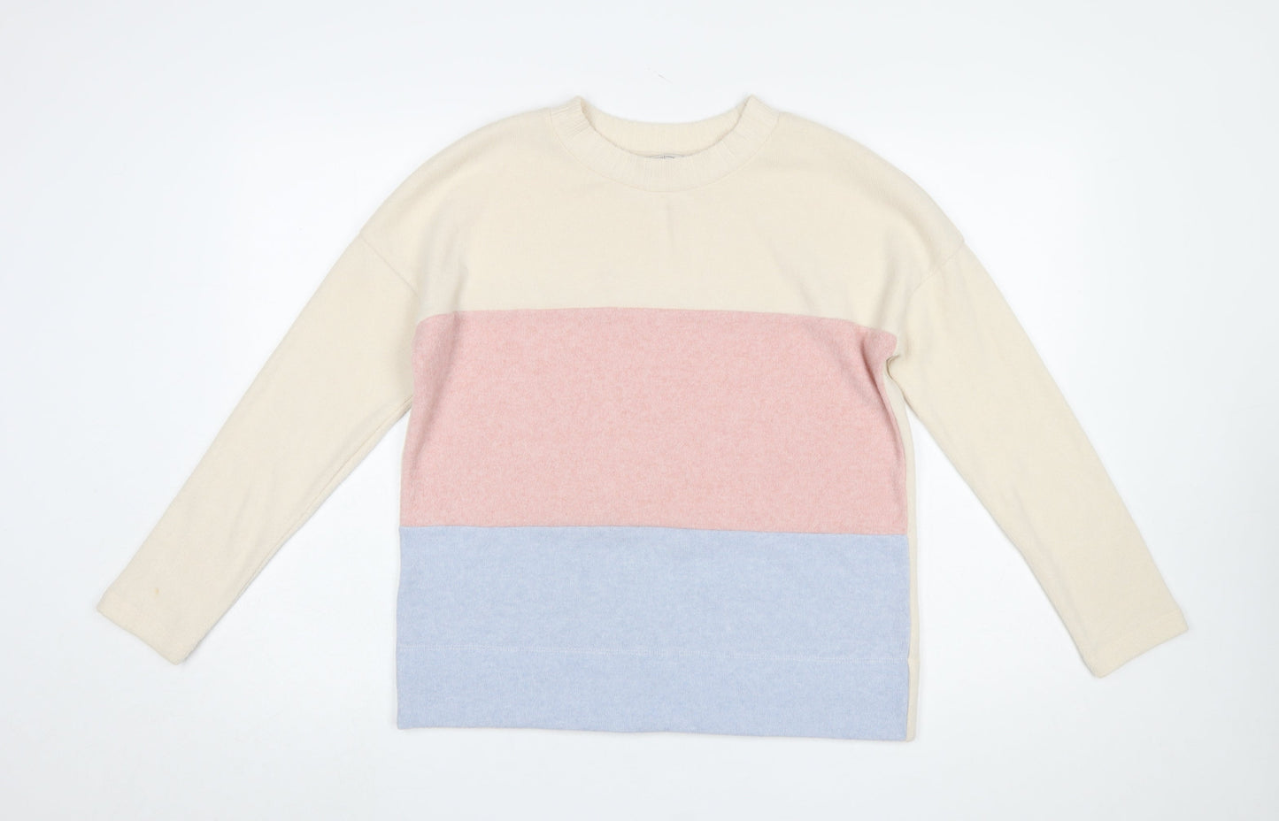 Tu Womens Multicoloured Crew Neck Knit Pullover Jumper Size 8