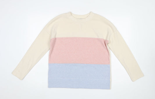 Tu Womens Multicoloured Crew Neck Knit Pullover Jumper Size 8