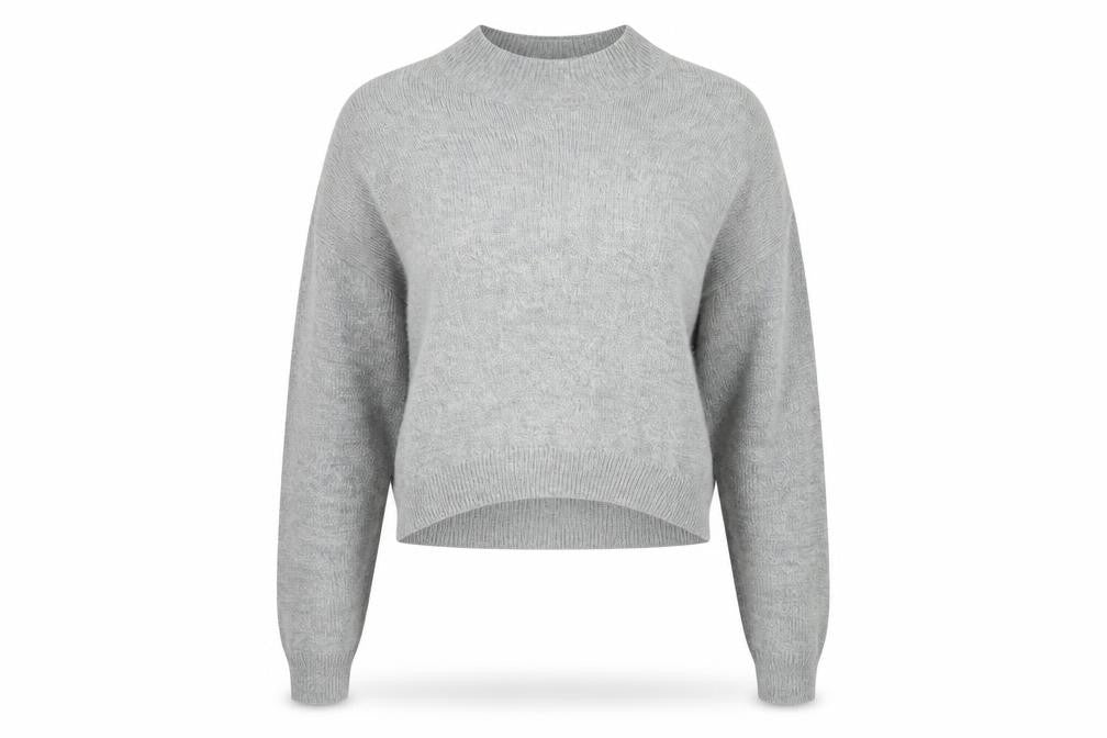 H&M Divided Women's Grey Mock Neck Knit Pullover Jumper Size 8