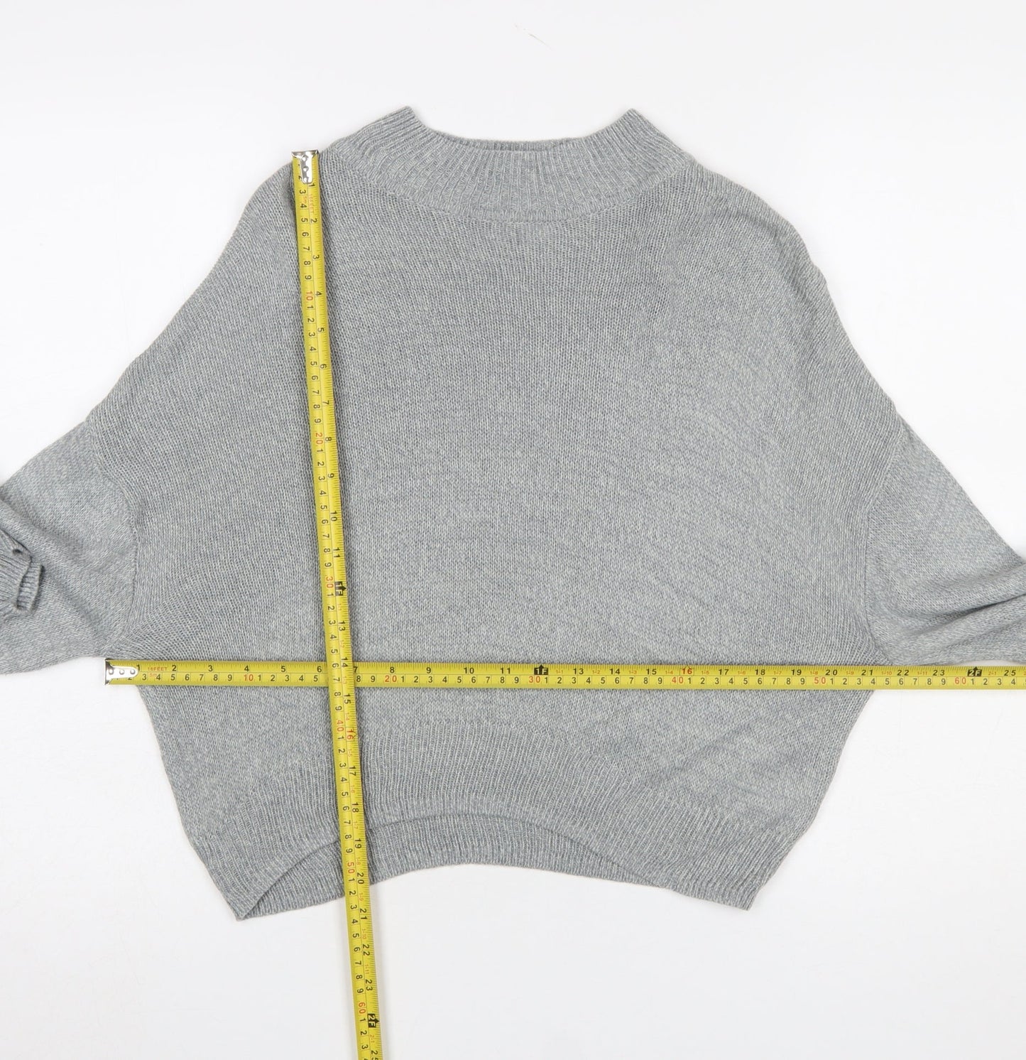 H&M Divided Women's Grey Mock Neck Knit Pullover Jumper Size 8
